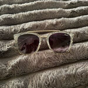 Quay Australia Textured Gold and Black Sunglasses